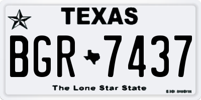 TX license plate BGR7437