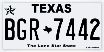 TX license plate BGR7442