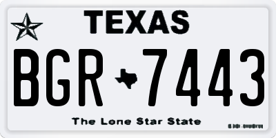 TX license plate BGR7443