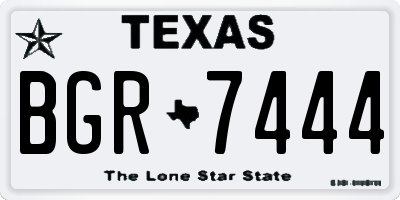 TX license plate BGR7444