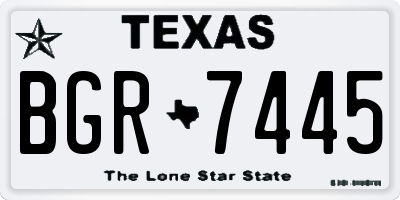 TX license plate BGR7445