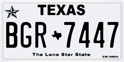 TX license plate BGR7447
