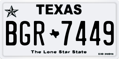 TX license plate BGR7449