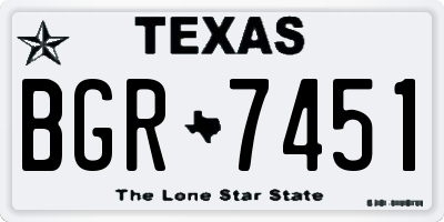 TX license plate BGR7451