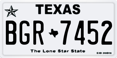 TX license plate BGR7452