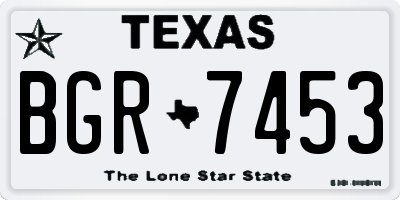 TX license plate BGR7453