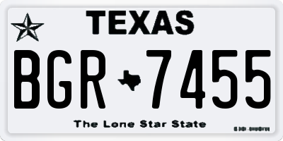 TX license plate BGR7455