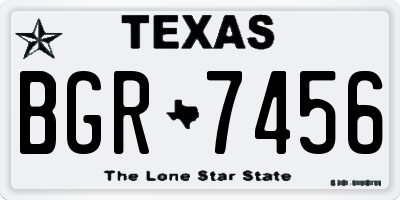 TX license plate BGR7456