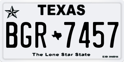 TX license plate BGR7457