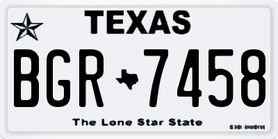 TX license plate BGR7458