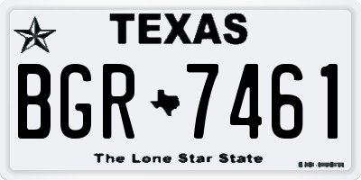 TX license plate BGR7461