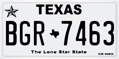 TX license plate BGR7463