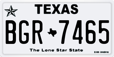TX license plate BGR7465