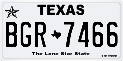 TX license plate BGR7466
