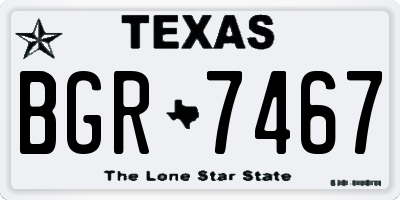 TX license plate BGR7467