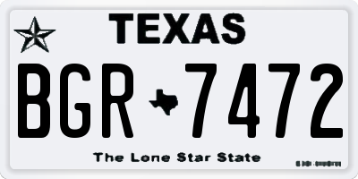 TX license plate BGR7472