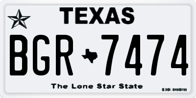 TX license plate BGR7474