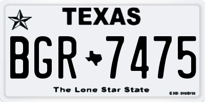TX license plate BGR7475