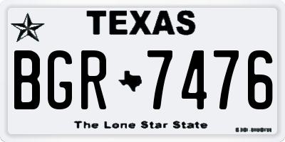 TX license plate BGR7476