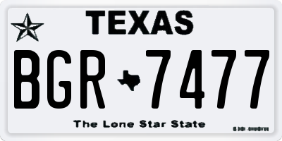 TX license plate BGR7477