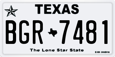 TX license plate BGR7481