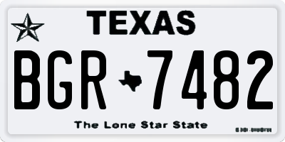TX license plate BGR7482