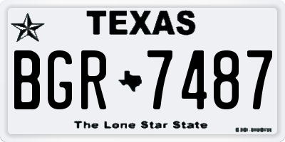 TX license plate BGR7487
