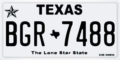 TX license plate BGR7488