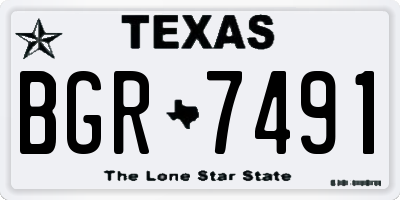 TX license plate BGR7491
