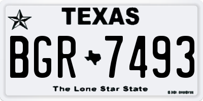TX license plate BGR7493