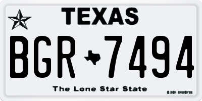TX license plate BGR7494