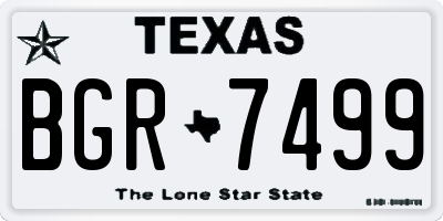 TX license plate BGR7499