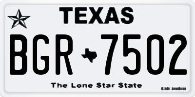 TX license plate BGR7502