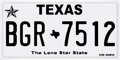 TX license plate BGR7512