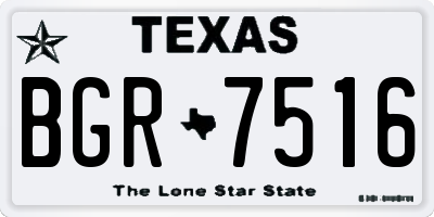 TX license plate BGR7516