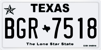 TX license plate BGR7518