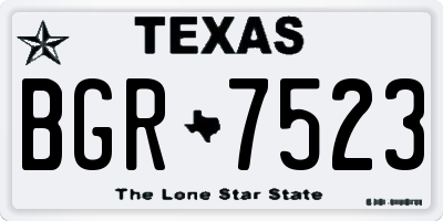 TX license plate BGR7523