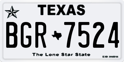 TX license plate BGR7524