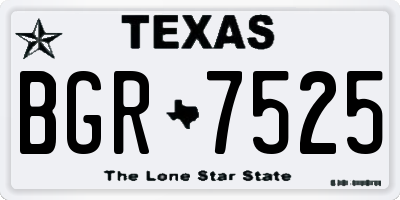 TX license plate BGR7525