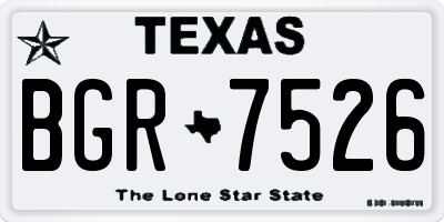 TX license plate BGR7526