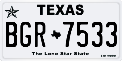 TX license plate BGR7533