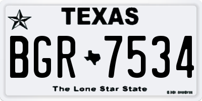 TX license plate BGR7534