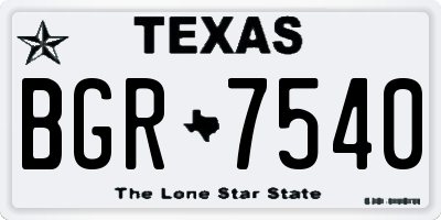 TX license plate BGR7540