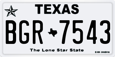TX license plate BGR7543