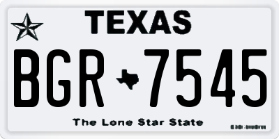 TX license plate BGR7545