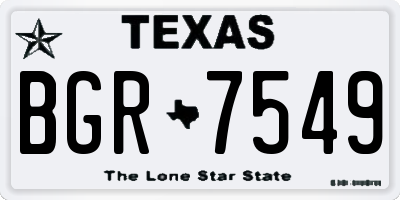 TX license plate BGR7549