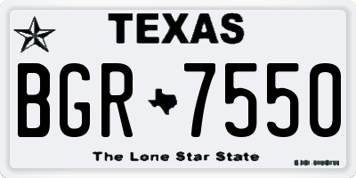 TX license plate BGR7550
