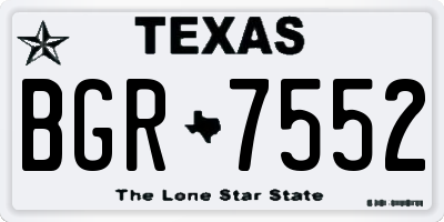 TX license plate BGR7552