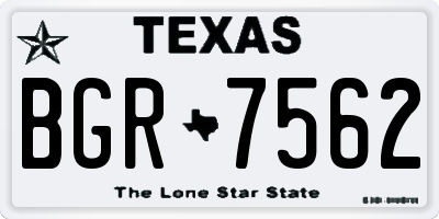 TX license plate BGR7562