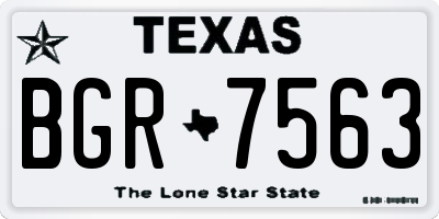 TX license plate BGR7563